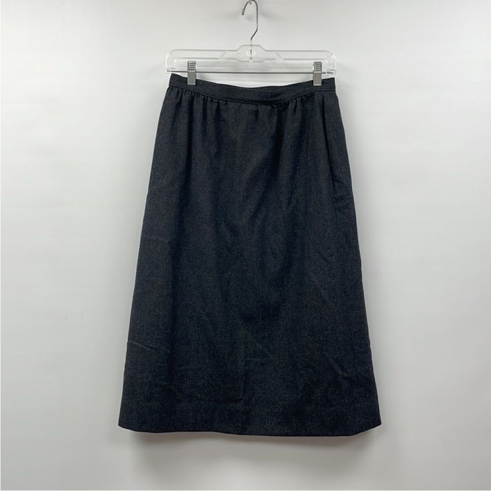 Vintage Pendleton 1950s 100% Virgin Wool A-Line Midi Skirt Academia Grey Size 2